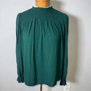 A New Day Green smocked Women's blouse size small